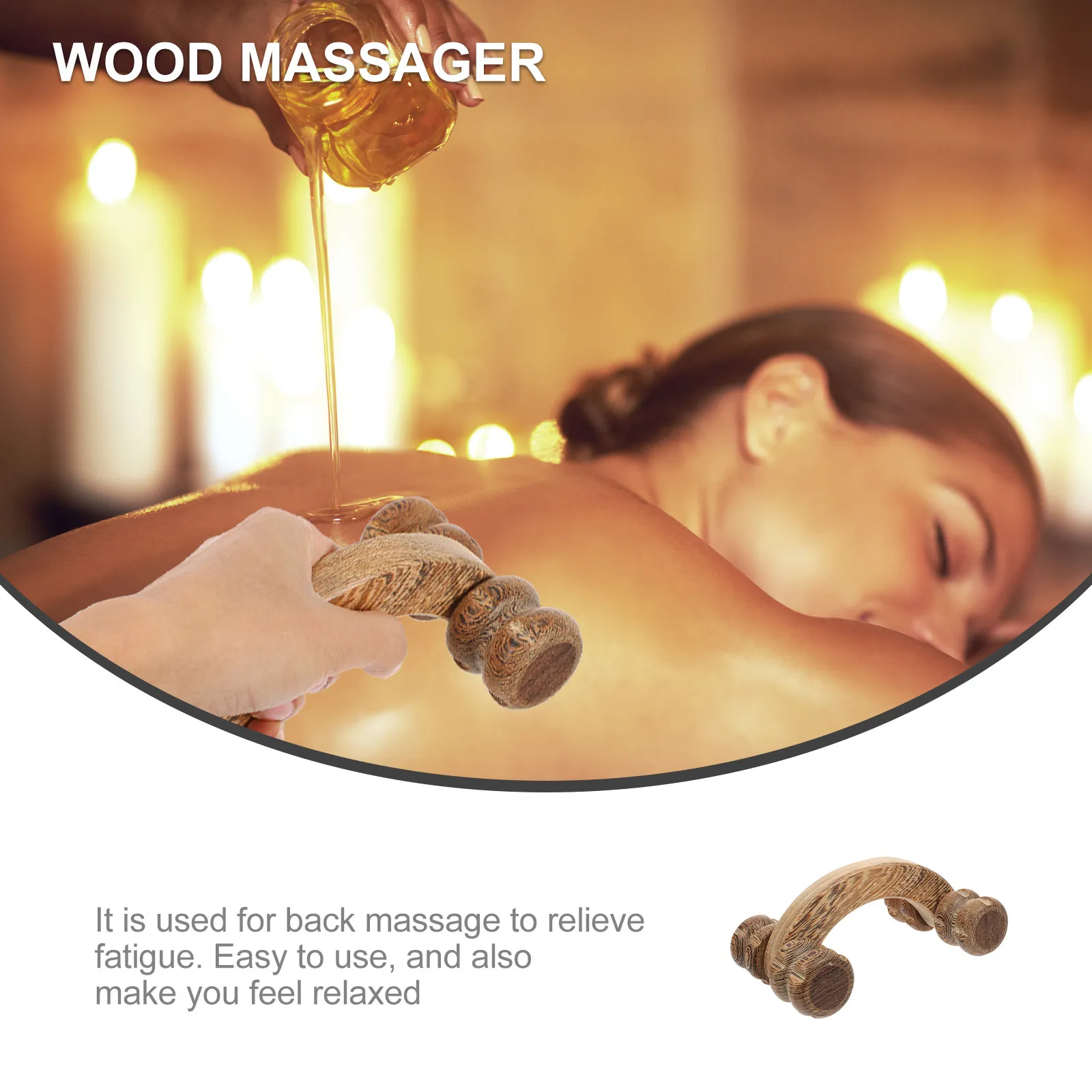 

Деревянный роликовый массажер для расслабления всего тела, снятия боли в спине, для использования дома и в офисе, инструмент для массажа меридианов.