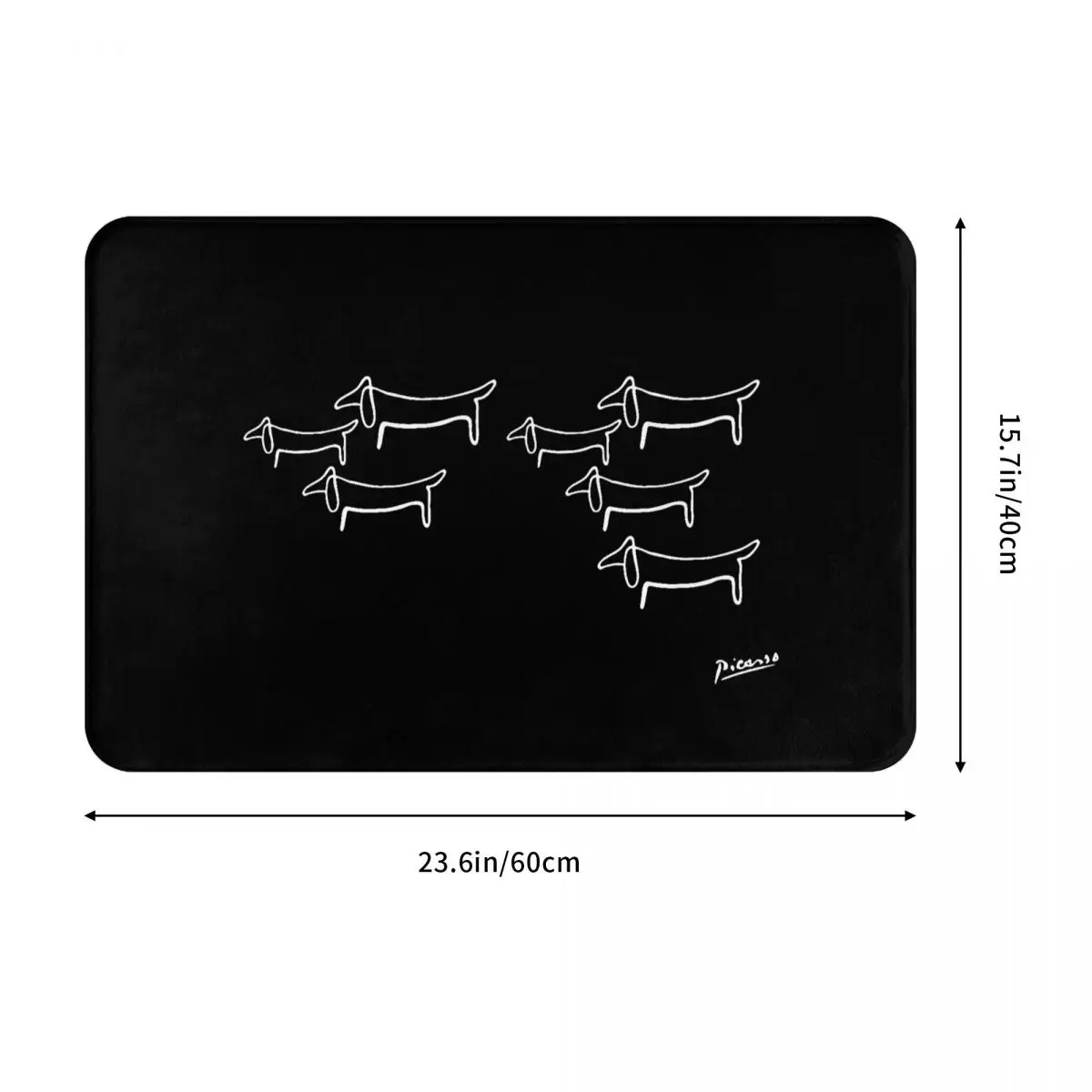 Pablo Picasso Cubist Painter Non-slip Doormat Line Wild Wiener Dog Dachshund Bath Kitchen Mat Welcome Carpet Home Modern Decor