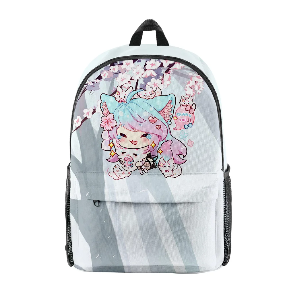 Harajuku Novelty Silvervale VTuber Anime pupil Bookbag Notebook Backpacks 3D Print Oxford Waterproof Boys/Girls Travel Backpacks