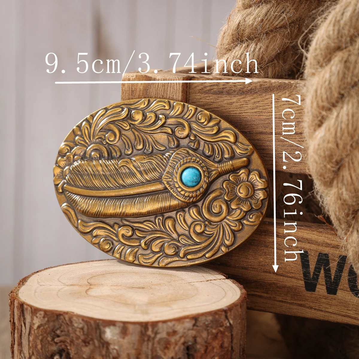 A Belt Buckle Head - A Western Cowboy-Style Belt Buckle Head - A Metal Buckle Head