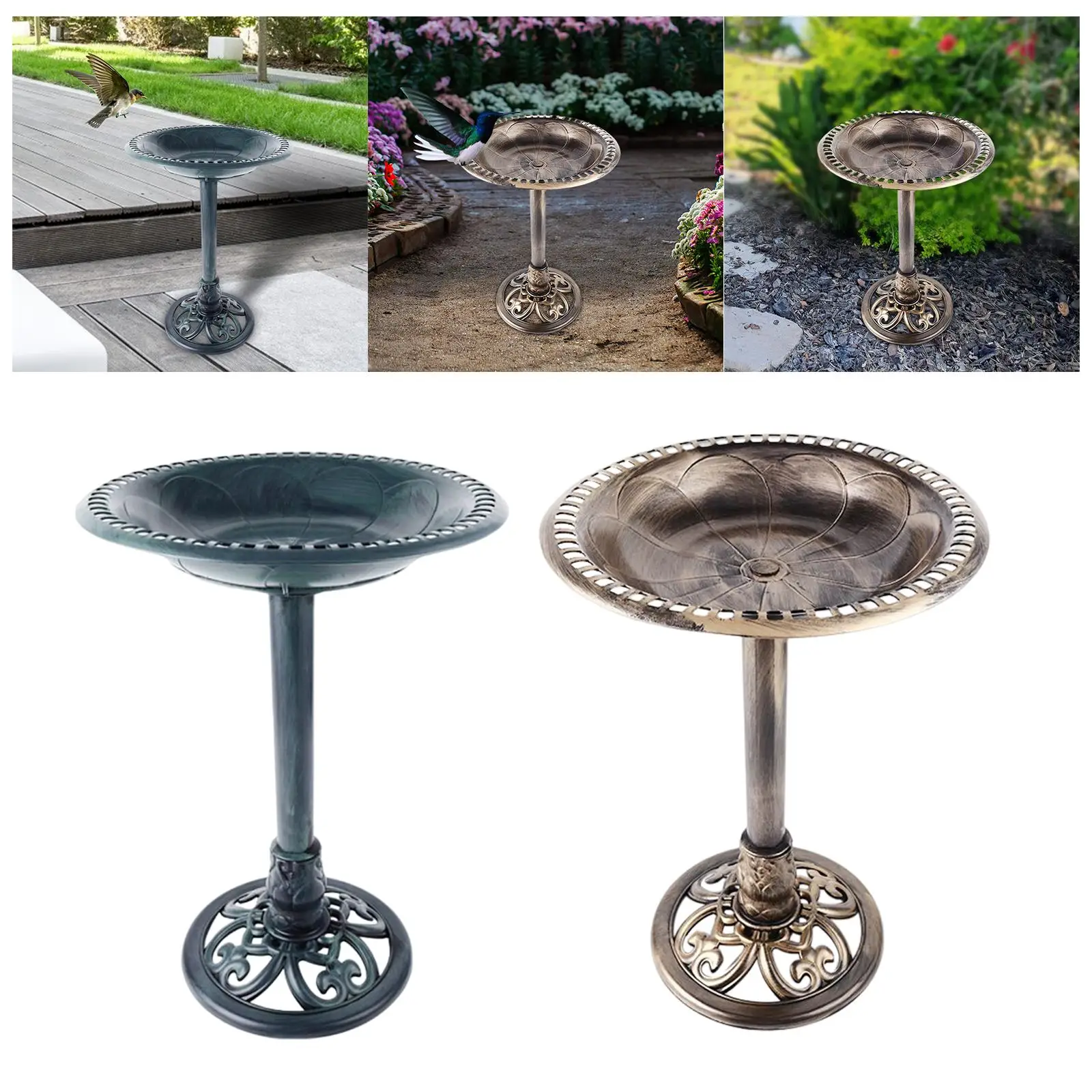 Birdbath w antycznym stylu wzór kwiatowy stojąca dekoracja rustykalny ogrodowa oczko wodne dla ogrodowa Yard podwórko Patio