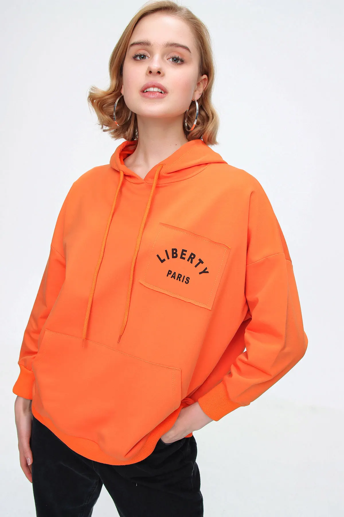 Sweat à capuche à manches longues pour femmes, pull gothique surdimensionné avec poches et imprimé, collection automne 2021