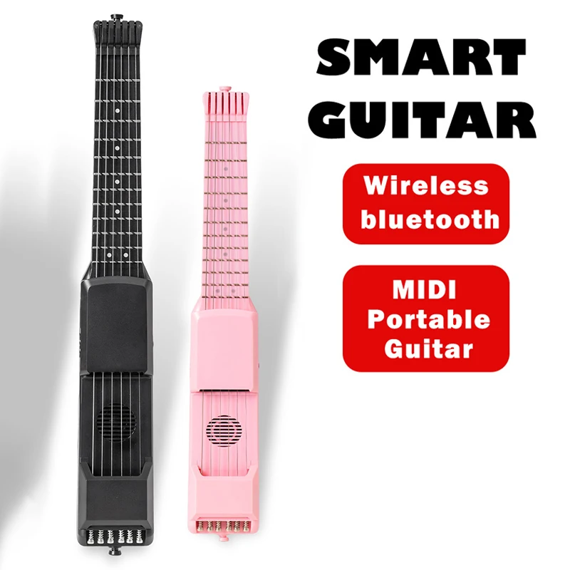 جيتار كهربائي صغير 12 نغمة جيتار إلكتروني ذكي للأطفال ممارسة القيثارات الرقمية القيثارات المحمولة مع وظيفة بلوتوث #2