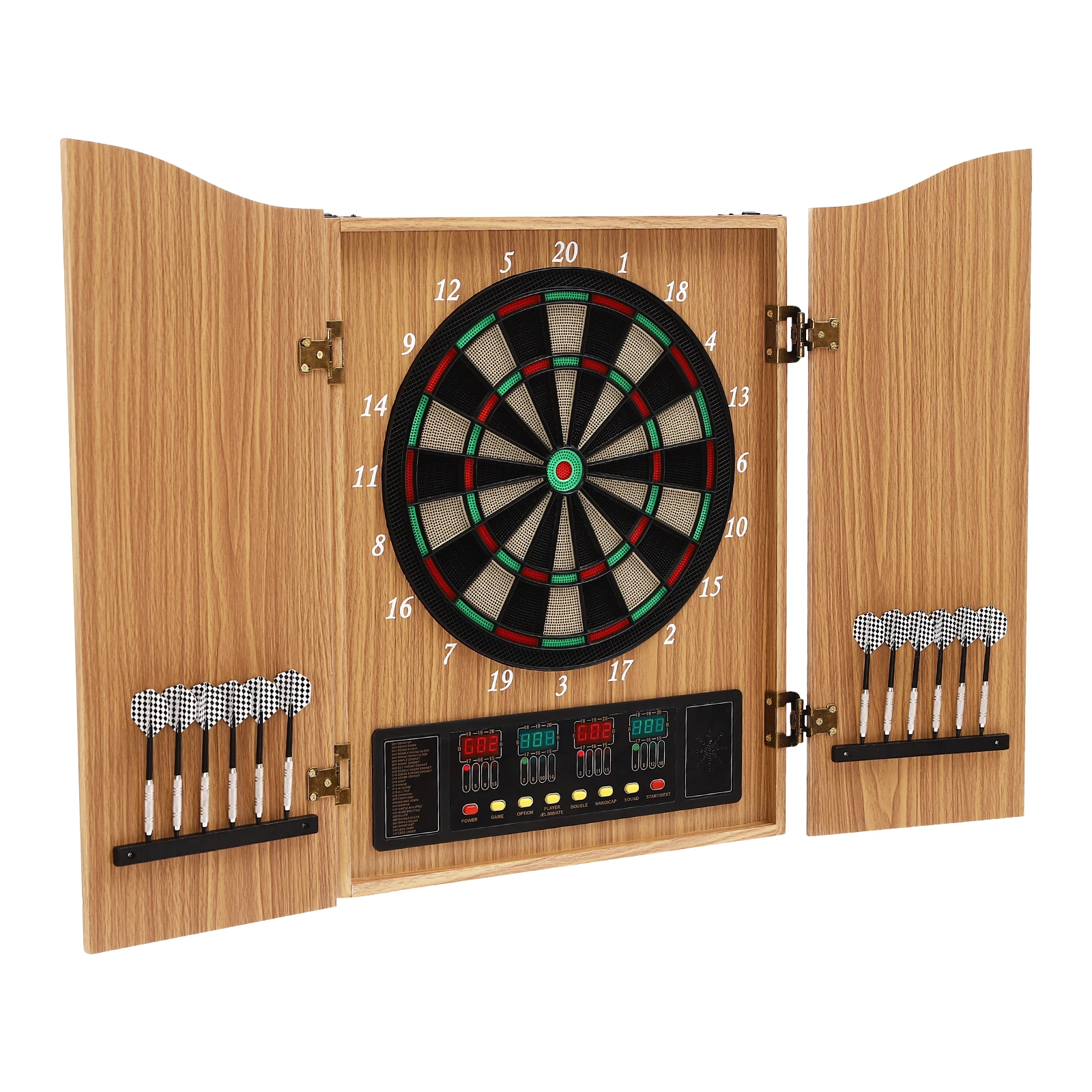 Multiplayer Box Type Electronic Hanging Dartboard LED Automatic Scoring Indicator Dart Game Adult Children W/12pcs Darts 4LEDs