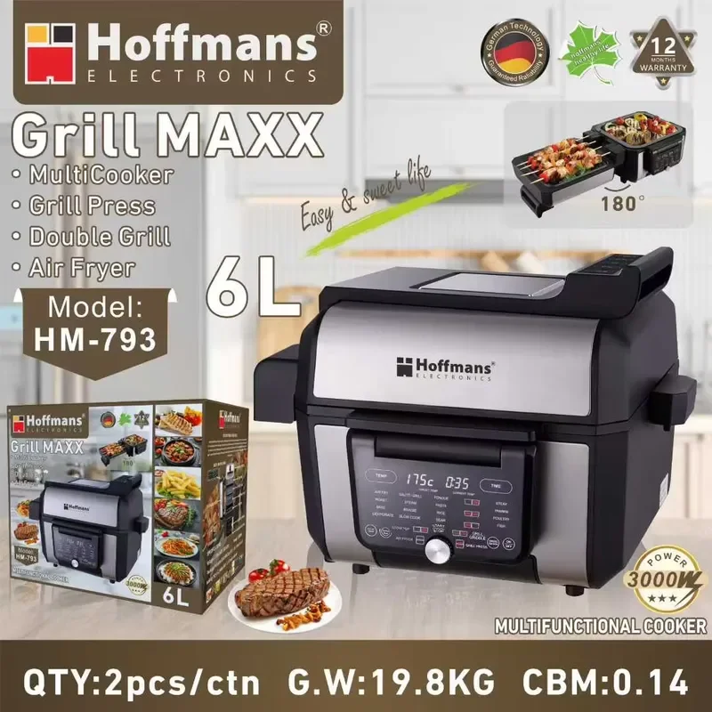 For Hoffmans 6L 3000W Digital Air Fryer Multifunction Electric Pot BBQ Baking Boiling Dehydrating All in One Kitchen view 4