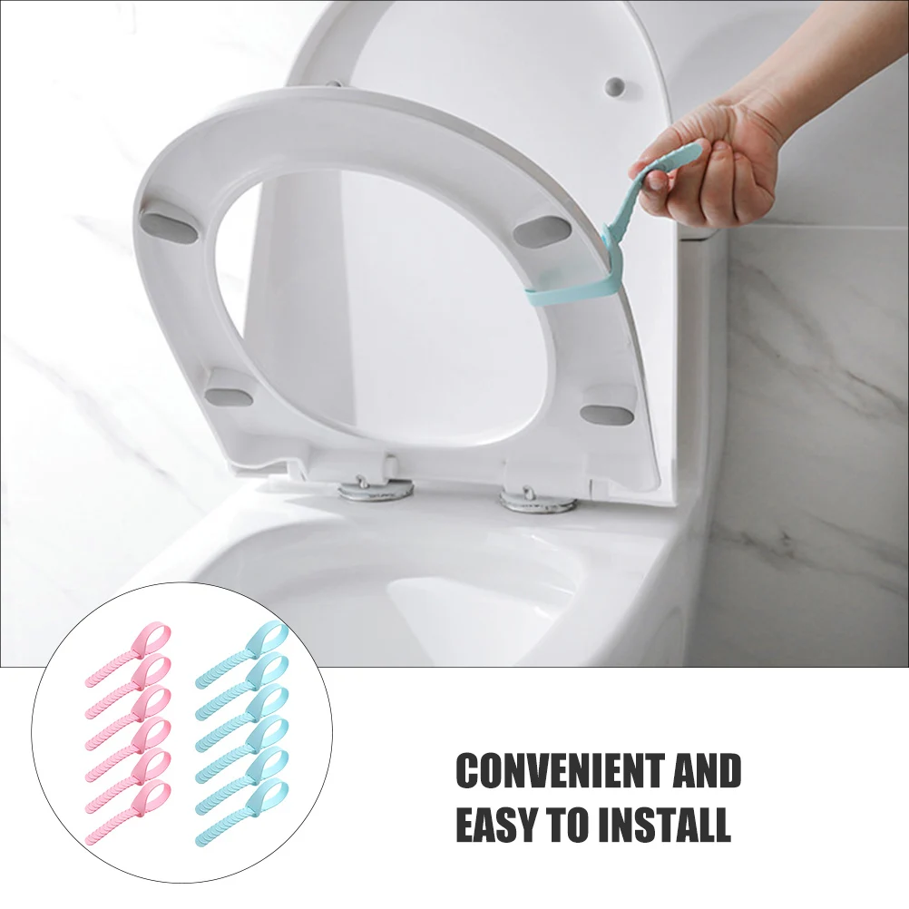 

12 шт., подъемник для сиденья унитаза, дизайн с удлиненной ручкой для пожилых детей, анти-тач, аксессуар для ванной комнаты, крышка подъемника крышки унитаза