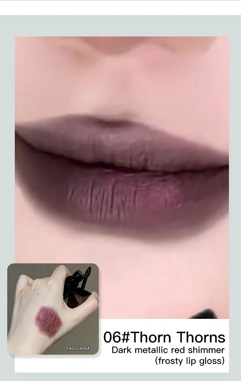 Punk Blue Green Matte Lipgloss Gothic Black Lipstick Waterproof Dark Red Liquid Lipstick Halloween Makeup Non-stick Cup Lip Tint