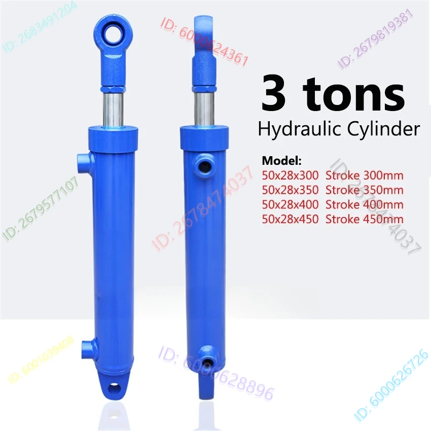 

1PC 50x28x300/350/400/450mm Hydraulic Oil Cylinder Bidirectional Lifting Hydraulic Oil Top Accessories 3 Tons Hydraulic Cylinder