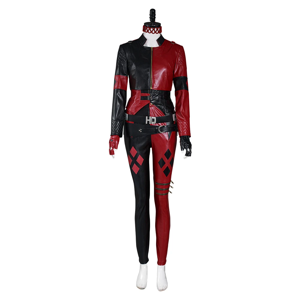 Quinn Costume Cosplay Suicide Cos Joker Roleplay nero rosso giacca pantaloni ragazze femminili Fantasia Halloween carnevale tuta da gioco