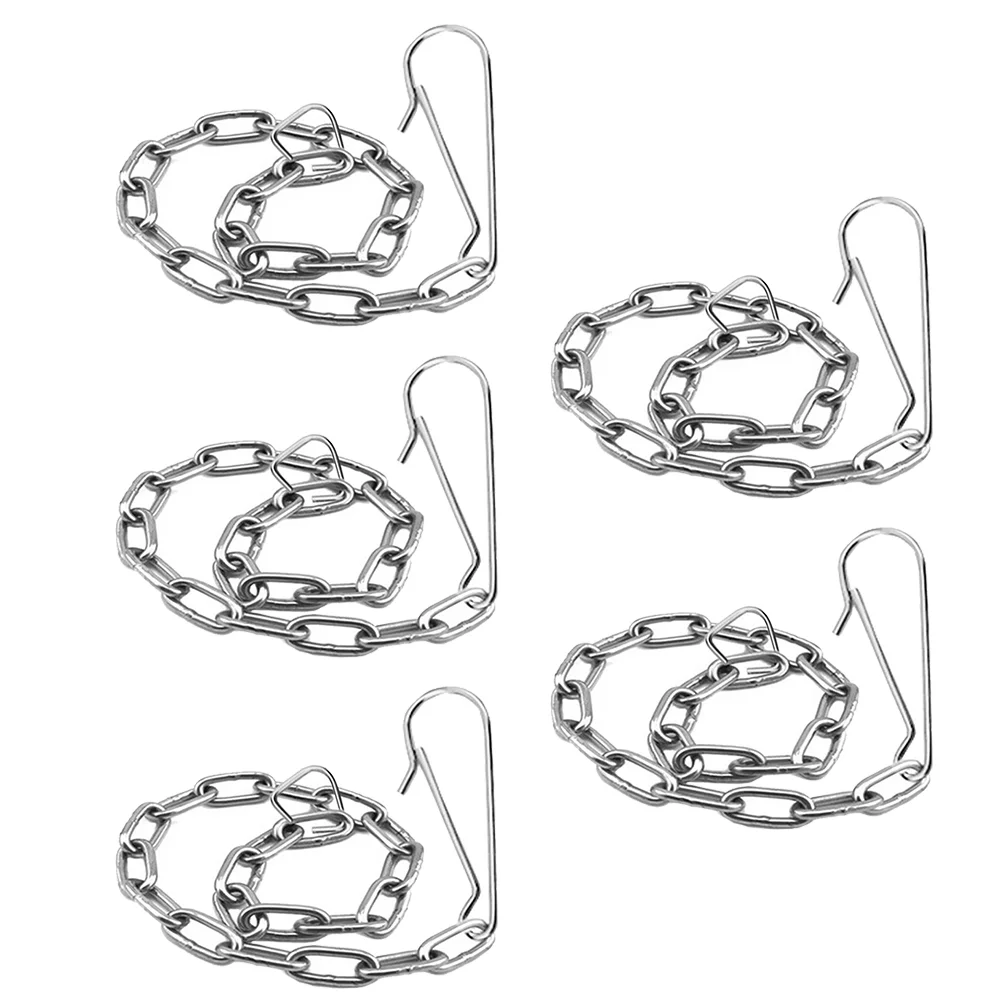 5 Pcs Flap Chain Toilet Flapper Supplies Lift Handle Chains Stainless Steel Accessories Universal Replacement Kit