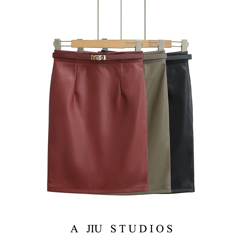 

Sexy High Waist mid Length A-Line Skirt for Women ort Skirt Trendy Street Sle Pure Color Versatile for Spring Autumn