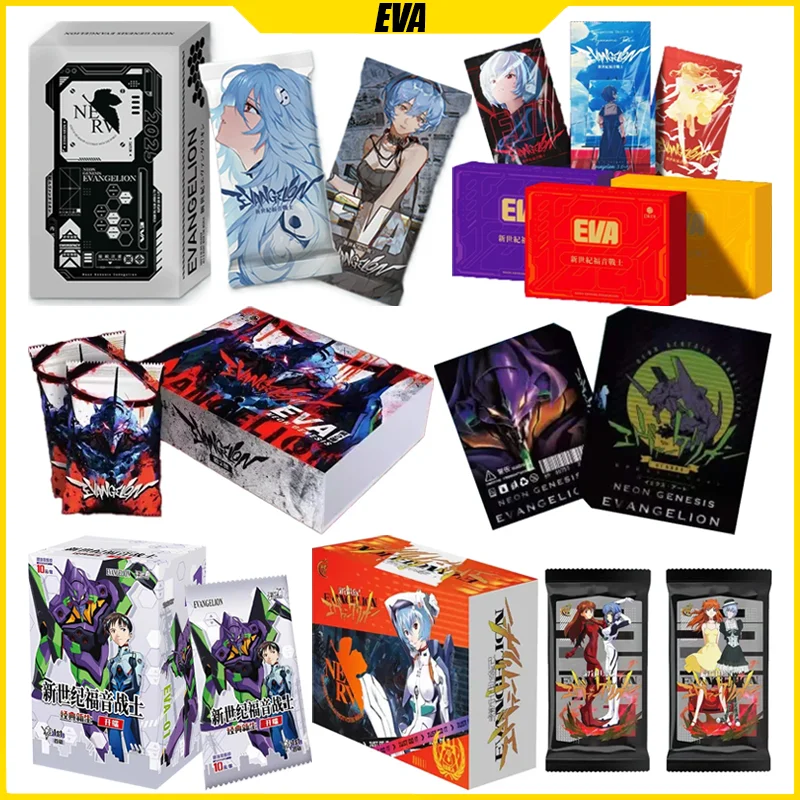HUANHAI EVA Cards Kayou Asuka Ayanami Rei Anime Figure Collection Cards Mistery Box Board Games Toys Birthday Gifts for Kids