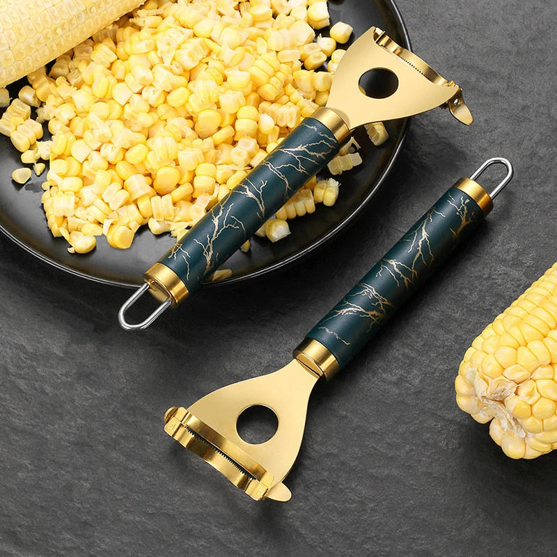 Golden Stainless Steel Corn Peeler Household Manual Corn Thresher Vegetable Slicer Cutter Grater Kitchen Accessories