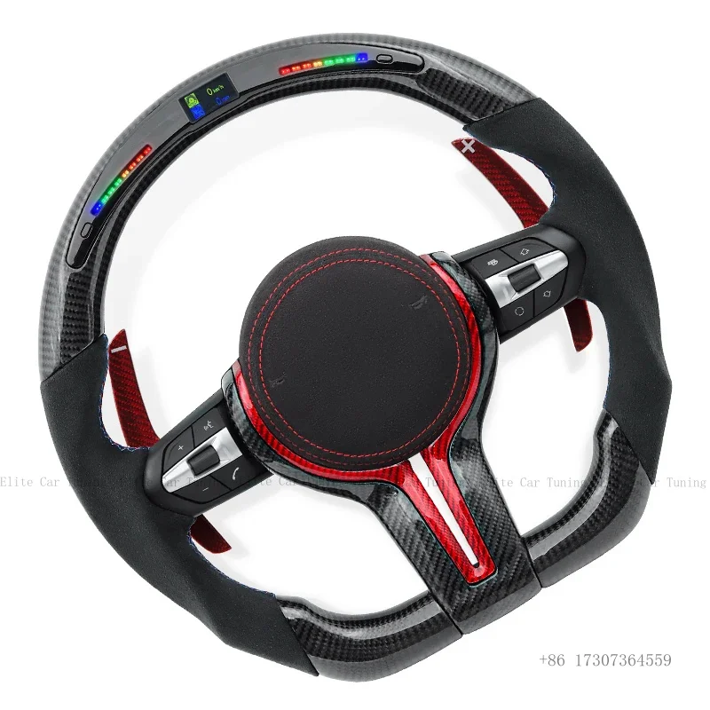 

Car Steering Wheel Fit For BMW M3 M4 M5 M6 F10 F11 F20 F21 F22 F30 F31 F34 F32 F33 F36 F80 F82 E90 E60 E70 E71 LED Carbon Fiber