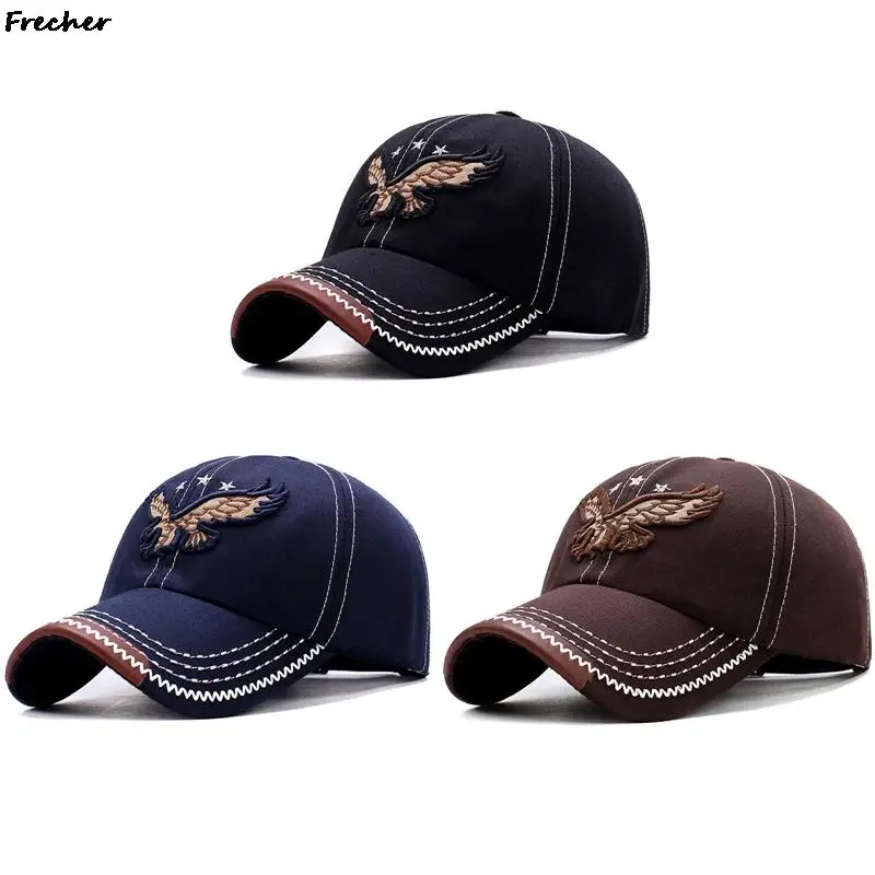 

American Fashion Visors Hats Eagle Embroidery Golf Cap Unisex Washed Jeans Sports Caps Cool Adjustable Hip Hop Snapback Hat