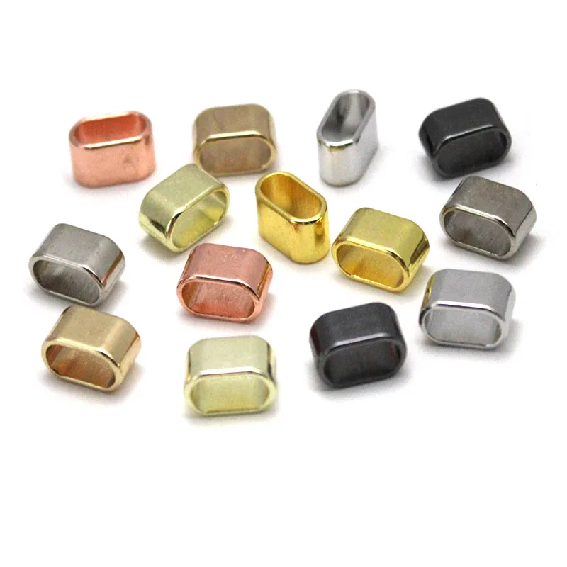 30PCS/Lot Metal Flat Oval Beads Loose Spacer Beads Accessories Big Hole 4x9mm For DIY Bracelet Jewelry Making Supplies Findings