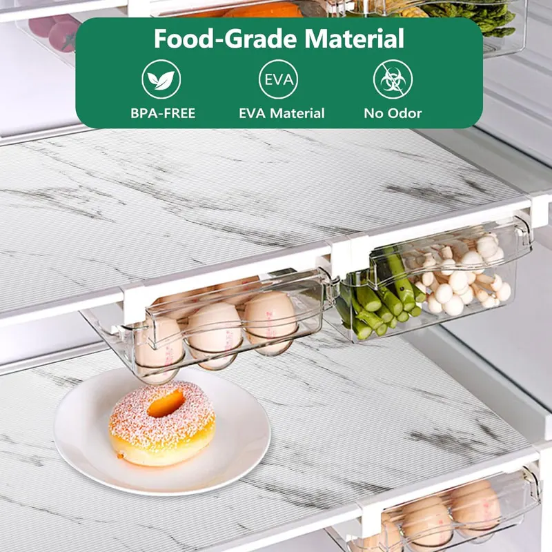 1Pc Non-Adhesive Eva Shelf Liner - Waterproof & Oil-Proof, Easy Clean Kitchen Cabinet Mat For Drawers And Refrigerators