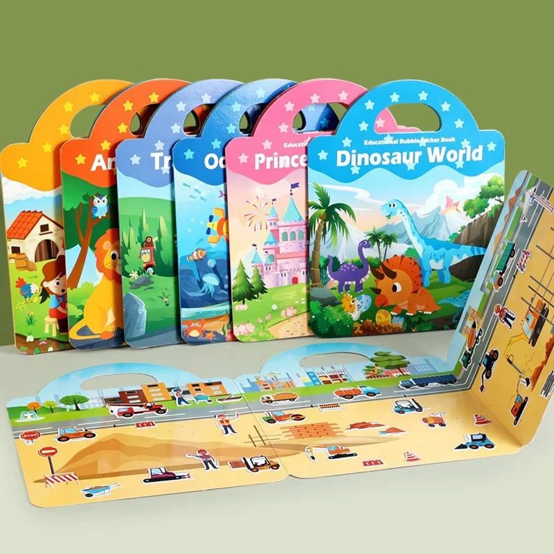 

Fun Sticker Book Puzzle Activity Book Cartoon Sticker Book To Enhance Concentration Magnetic Stickers Can Be Repeatedly Pasted