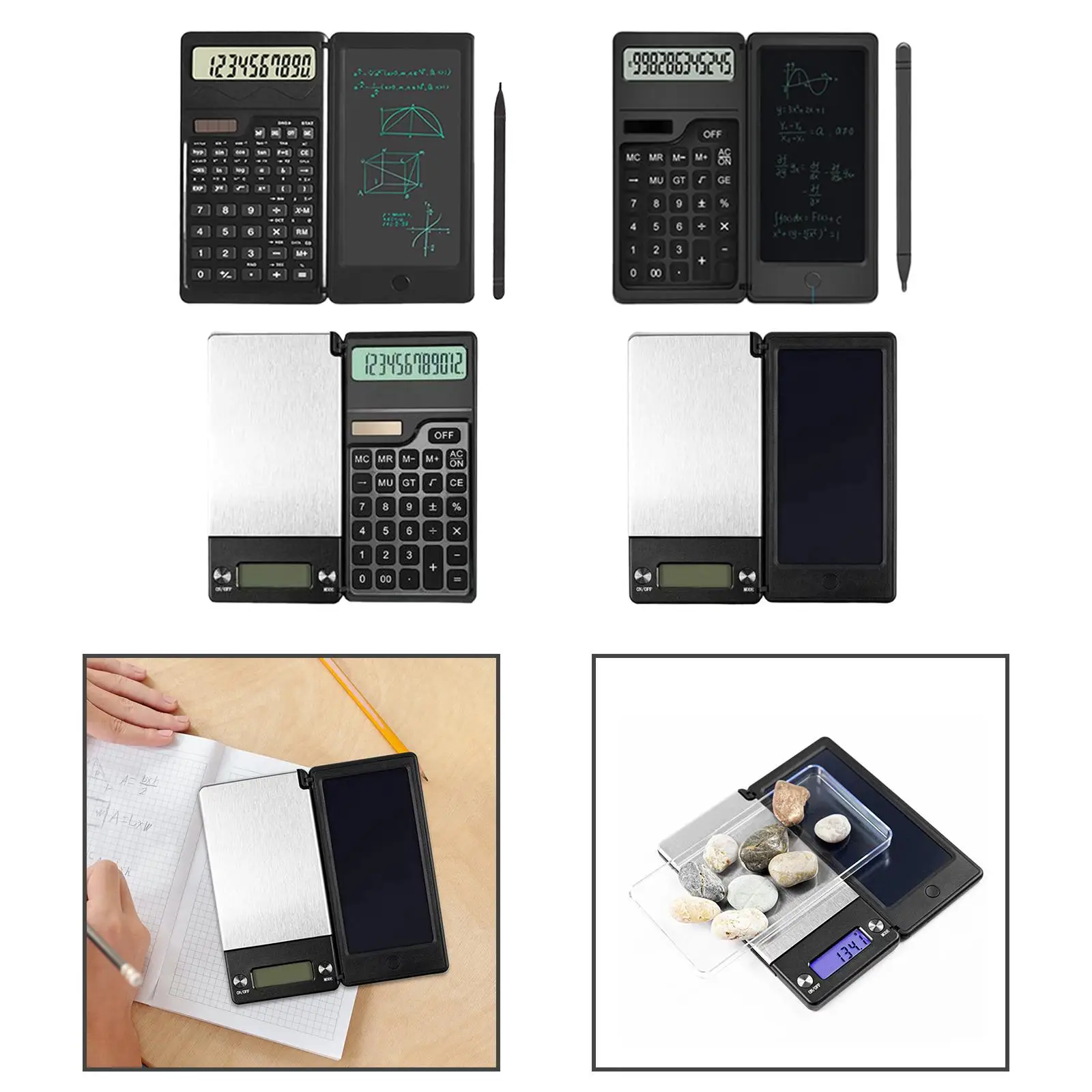 Calculadora de mesa com tablet de escrita e caneta para contabilidade empresarial doméstica