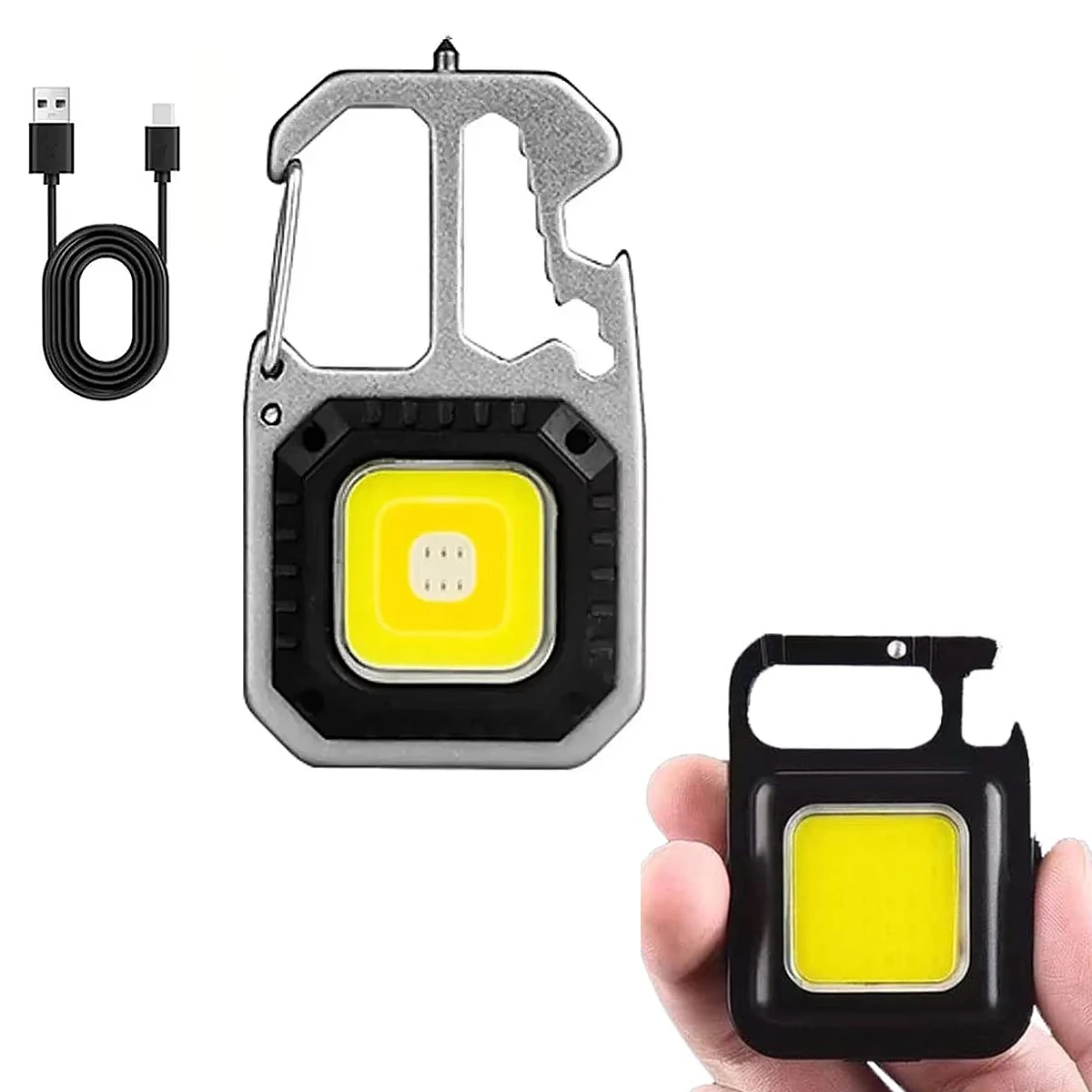 Hot Mini Portable Flashlight Keychain Light 1000 Lumens Bright and Rechargeable Small LED Keychain Flashlight With Pocket 500mA