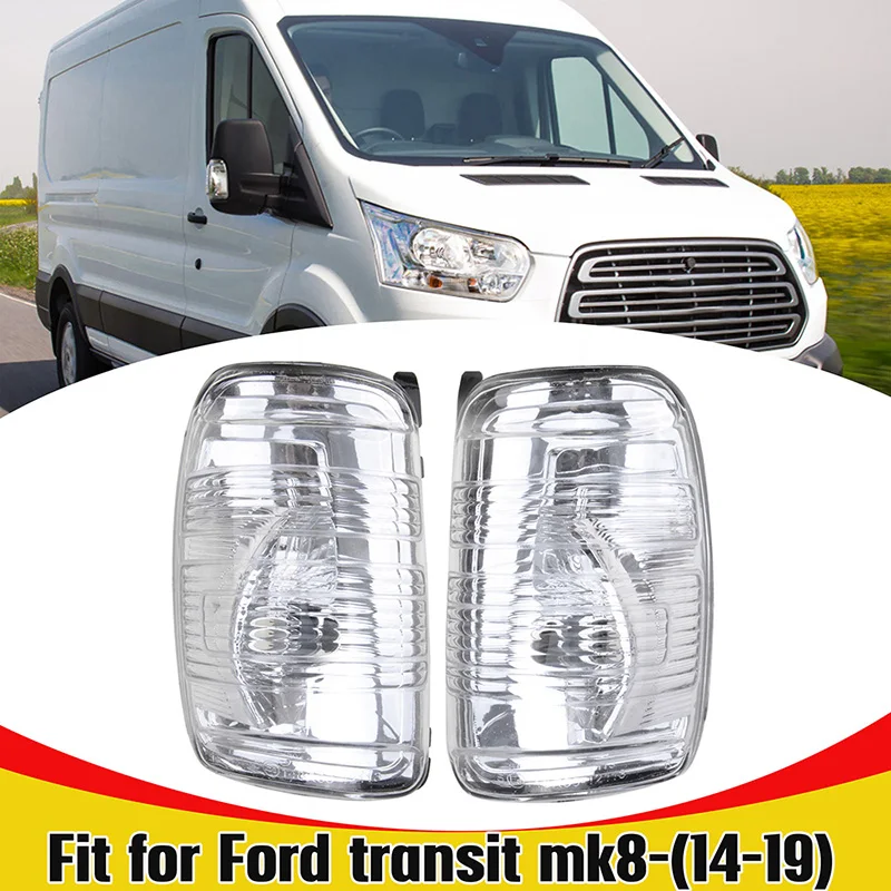 Gương Chiếu Hậu Blinker Chỉ Báo Đèn Ống Kính LED Tín Hiệu Trắng Phù Hợp Với Cho Xe Ford Transit MK8 2014 - 2019 Xe Ô Tô phụ Kiện