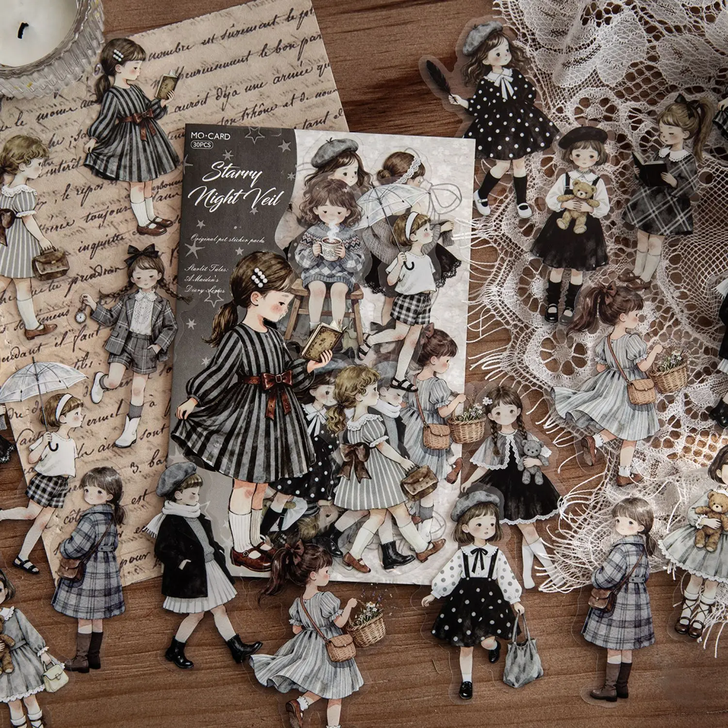 

30 Pcs/pack Star Sleeping Fairy Girl Series Decorative Sticker Collage Scrapbooking Label Diy Diary Journal Planner