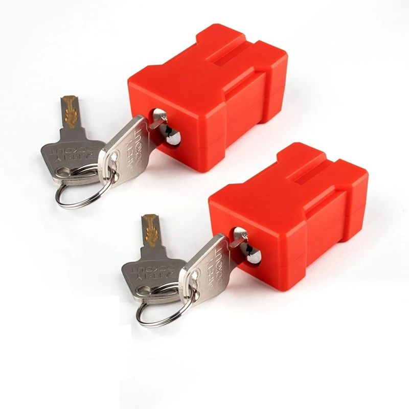 2Set Plug Lock-Electrical Cord Plug Lockout Device,Electrical Shutdown Service Fits U.S Standard 2 And 3-Pronged Plugs