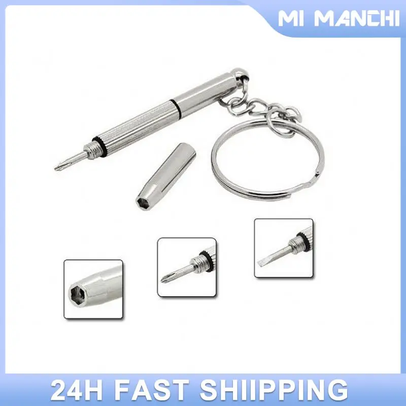 Portable 3 In 1 Screwdriver Eyeglass Sunglass Watch Repair Screwdriver Set Keychain Stainless Steel Mini Screwdriver Hand Tools