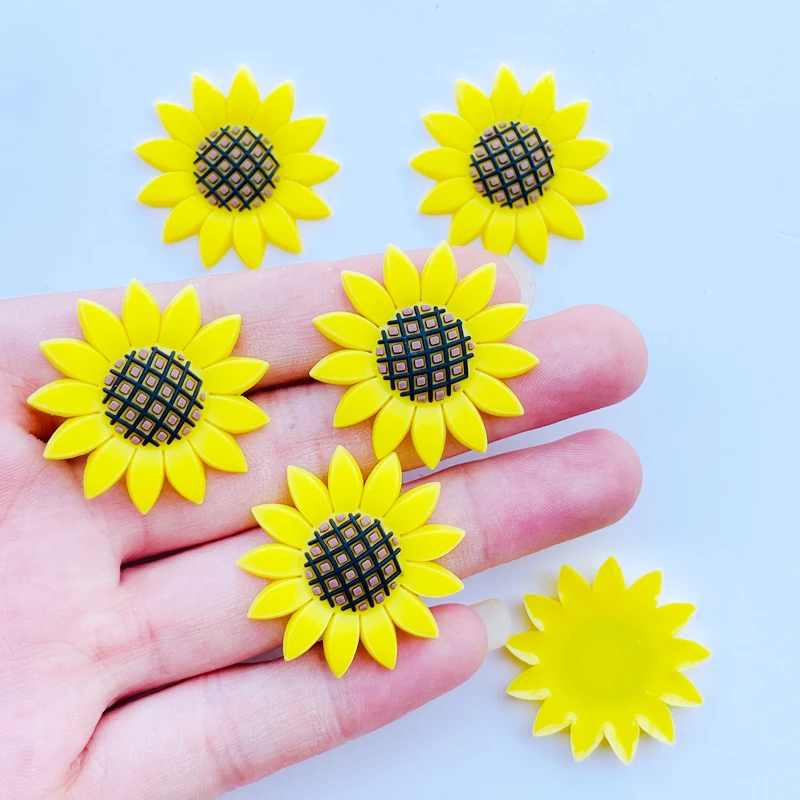 

10/20 Pcs New Kawaii Cute Cartoon Chrysanthemum, Sunflower Flat Back Soft Glue Scrapbook Diy Party Hairpin Accessories Craft A96