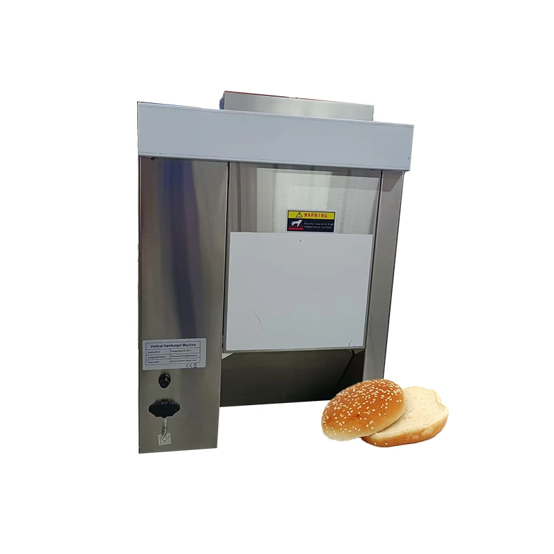 

Stainless Steel Burger Bun Heater Vertical Hamburger Bread Grill Machine Easy Operating Burger Bun Toaster