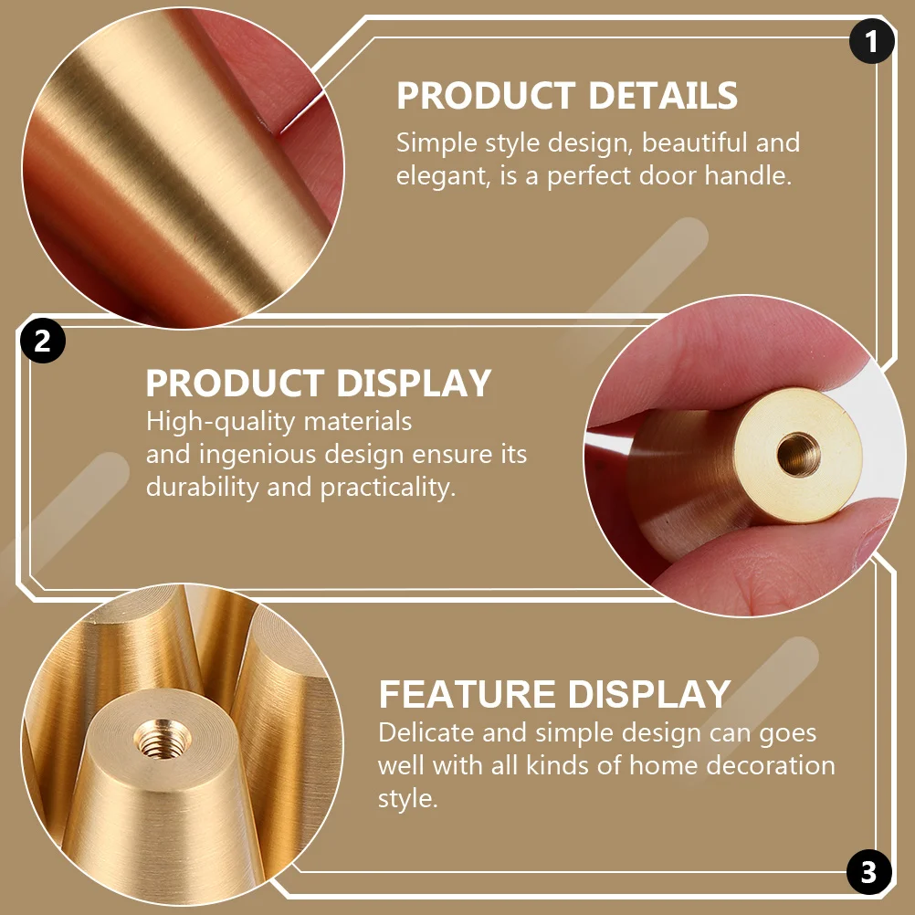 

10Pcs Solid Wood Copper Door Handles Stylish Cabinet Knobs Wardrobe Handles Drawer Pulls Home Use Door Knobs Cabinet Grab Bars