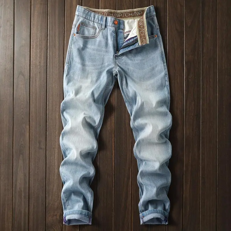 2026 Slim Stretch Soft Cotton Straight Denim Jeans For Men Spring Summer Stylish Versatile Daily Pants