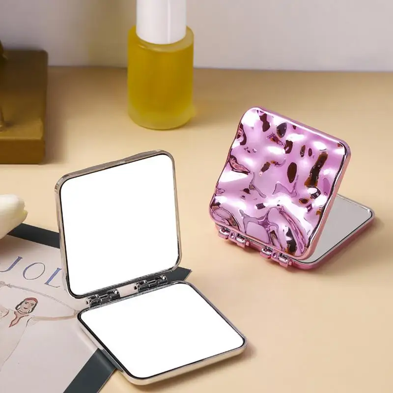 Miroir de maquillage compact portable, petit miroir de maquillage pliable, 03, voyage, vacances, fête, performance scolaire, Leon