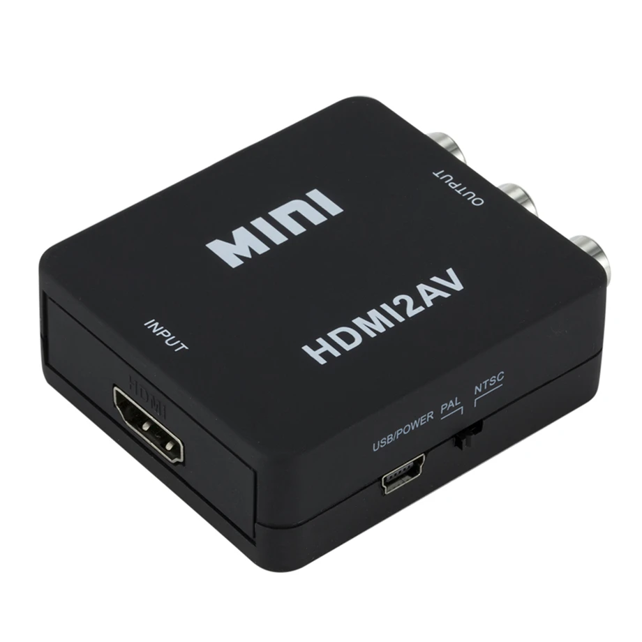 HDMI-compatible to AV RCA Adapter AV to HDMI Converter RCA AV/CVSB L/R Video Composite AV Scaler Converter For PC HDTV Projector