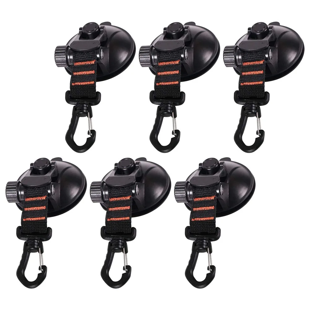 

6Pcs Car Tent Suction Cup Hooks Heavy Duty Traceless Sucker for Camping Outdoor Adventure Waterproof Wall Hanging Mounting
