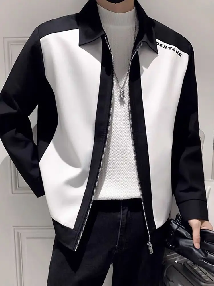 Men's New Trendy Brand Puff and Handsome Street Explosion Jacket with Collar and Zipper Placket