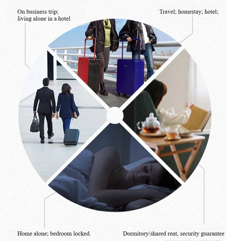 1 قطعة قفل الباب المحمولة أقفال باب الفندق الدفاع عن النفس توقف الباب للفندق السفر الدفاع عن النفس قفل الباب مكافحة سرقة قفل الباب #4