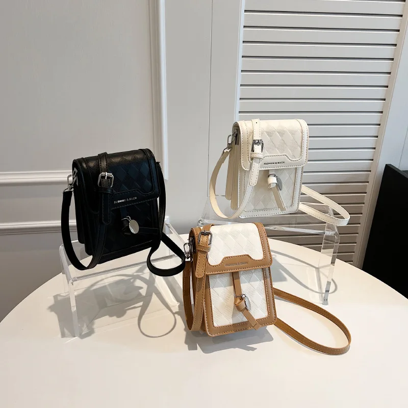 Modna damska torba Retro ze skóry PU prosta uniwersalna mała torba kwadratowa torba na ramię Street Trend torba na telefon komórkowy Crossbody