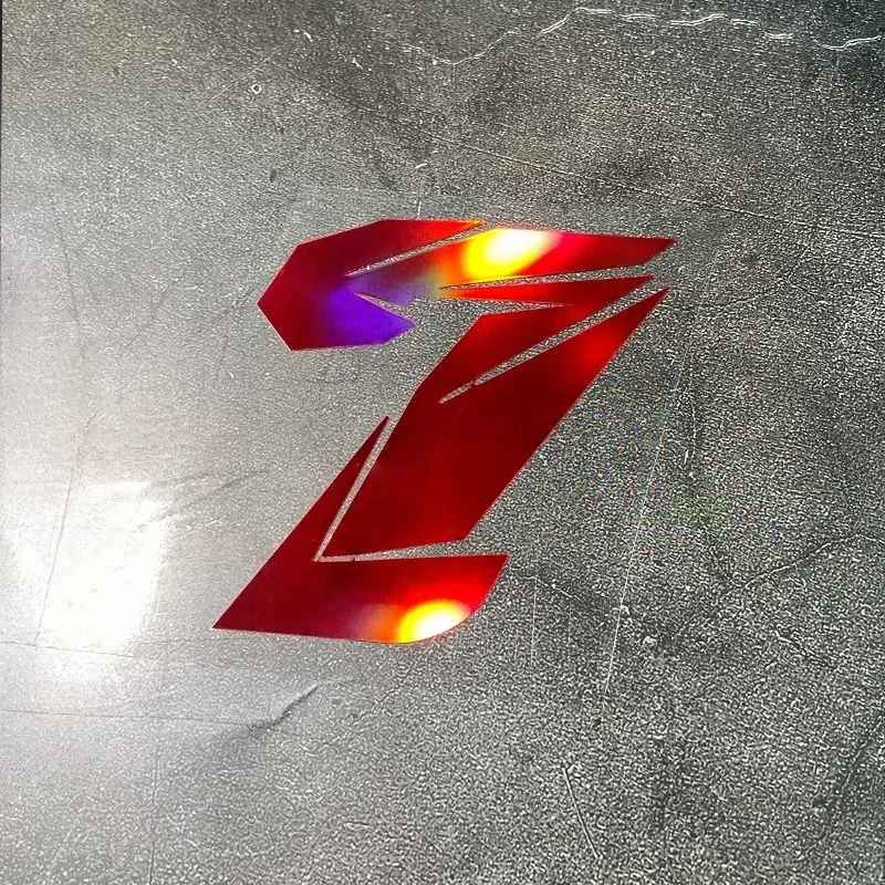 1PC Rot Laser Motorrad Aufkleber Arabische Ziffer Wasserdicht für Motorrad Helm Kraftstoff Tank Kotflügel Roller Körper Vinyl Aufkleber