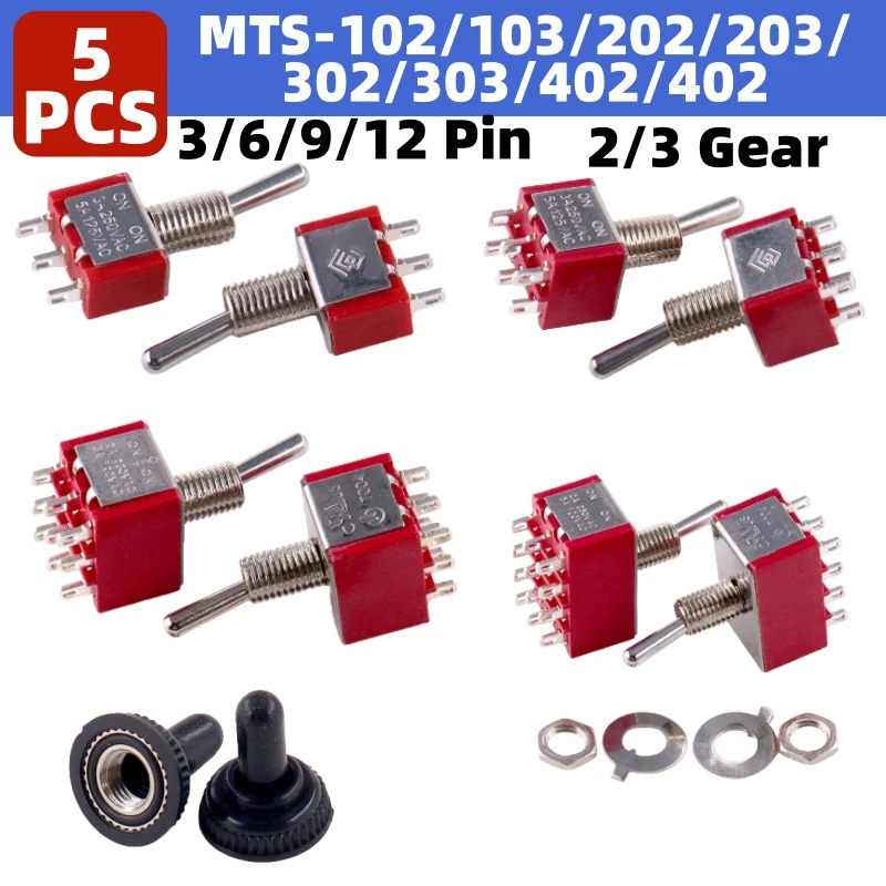 5PCS Red Toggle Swi…