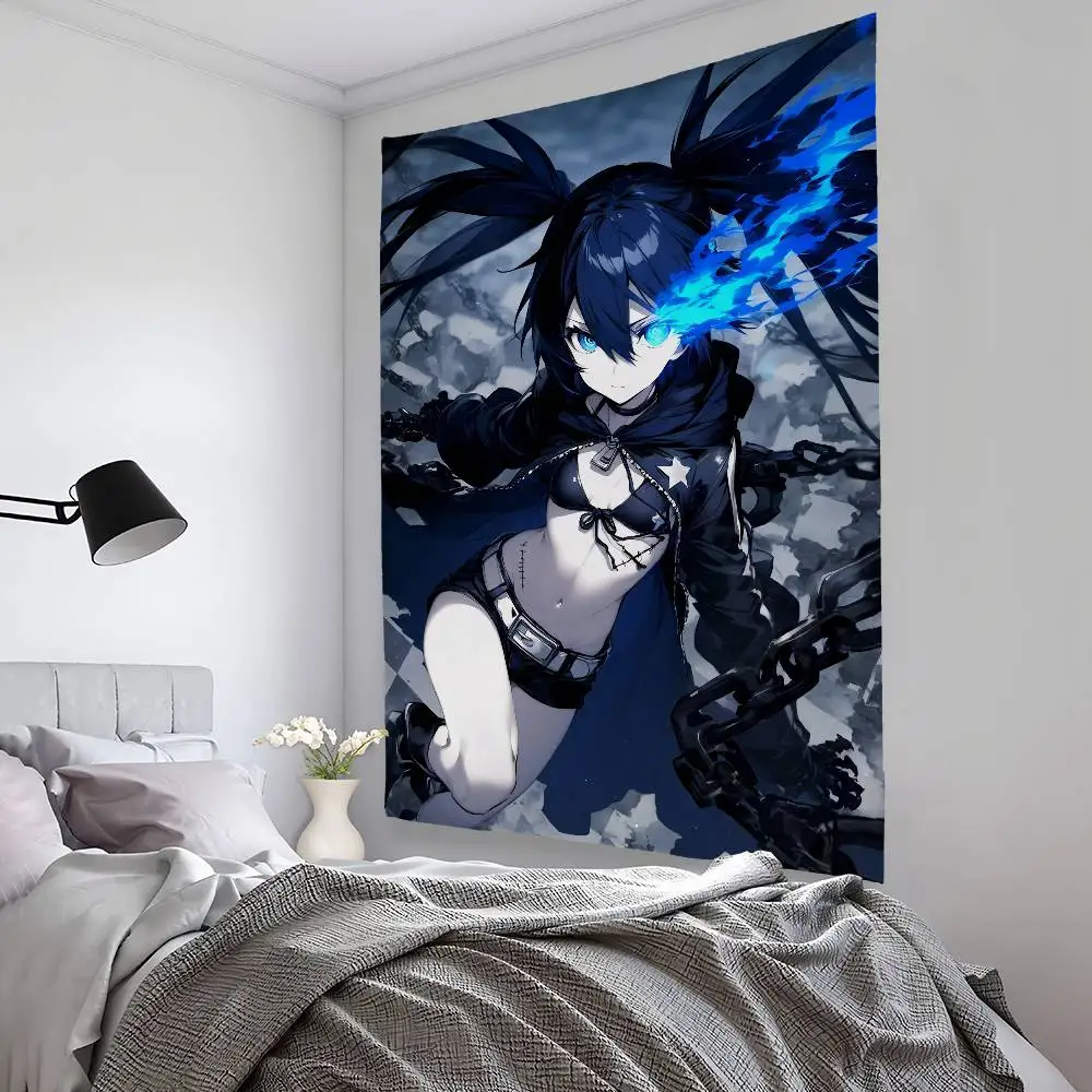 Black Rock S-Shooter Character Tapestry Bedroom Living Bar Garden Outdoor Microfiber festival Decoration Background Art Banner