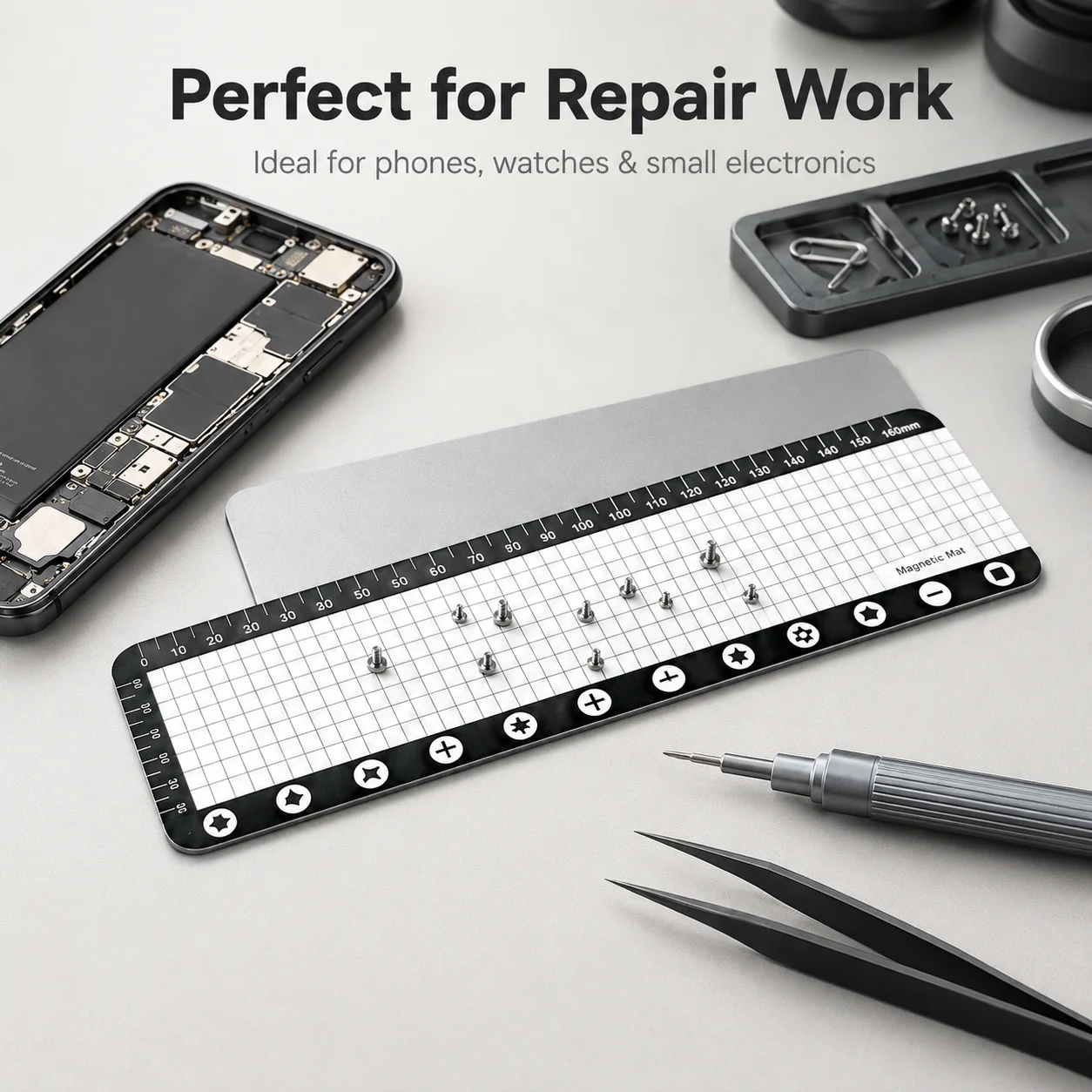 Magnetic Screw Storage Mat Soft Silicone Repair Pad for Phone Tablet Laptop Precision Disassembly Pro Maintenance Tool Work Pad
