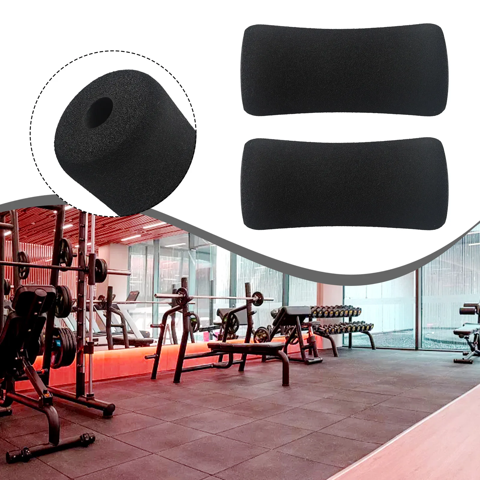 2/4PCS Foot Foam Pads For Large Fitness Equipment - 175x80x22mm Size Replacement For Leg Extension Weight Bench Rollers