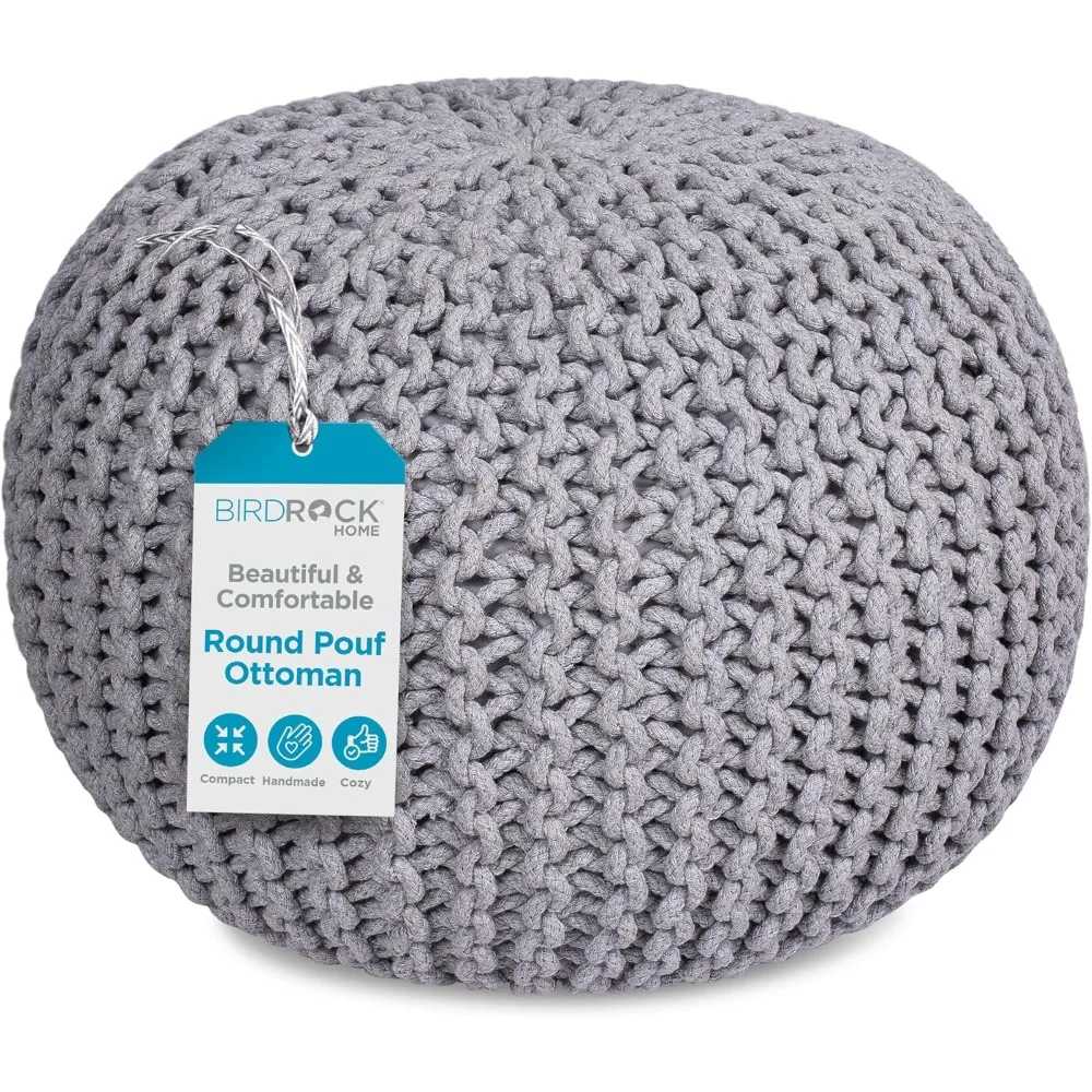 

Плетеный хлопковый круглый пуф, османский табурет для ног, кресло-мешок, наполнитель, подставка для ног в стиле бохо для гостиной, спальни, легкий мягкий свет