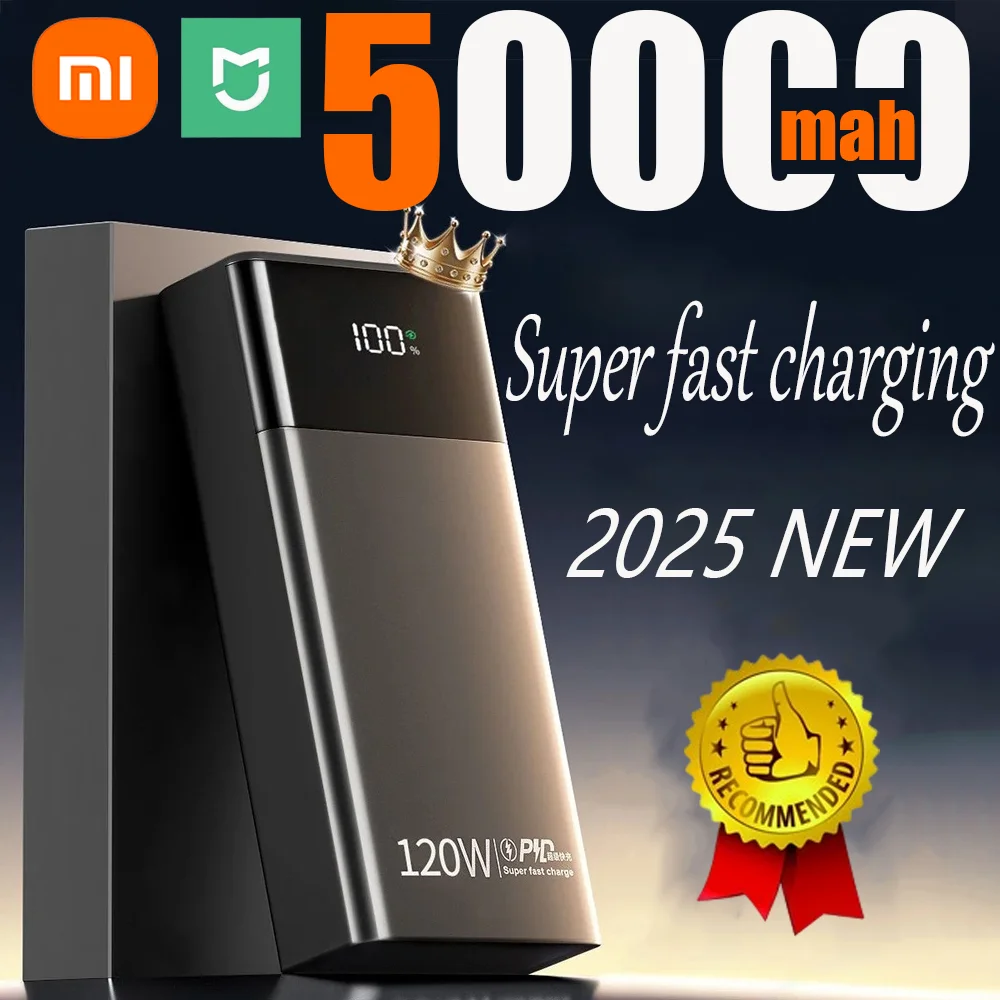 Xiaomi 50000mAh Power Bank 120W Szybkie ładowanie Power Bank o dużej pojemności Przenośna ładowarka do iPhone Samsung Huawei