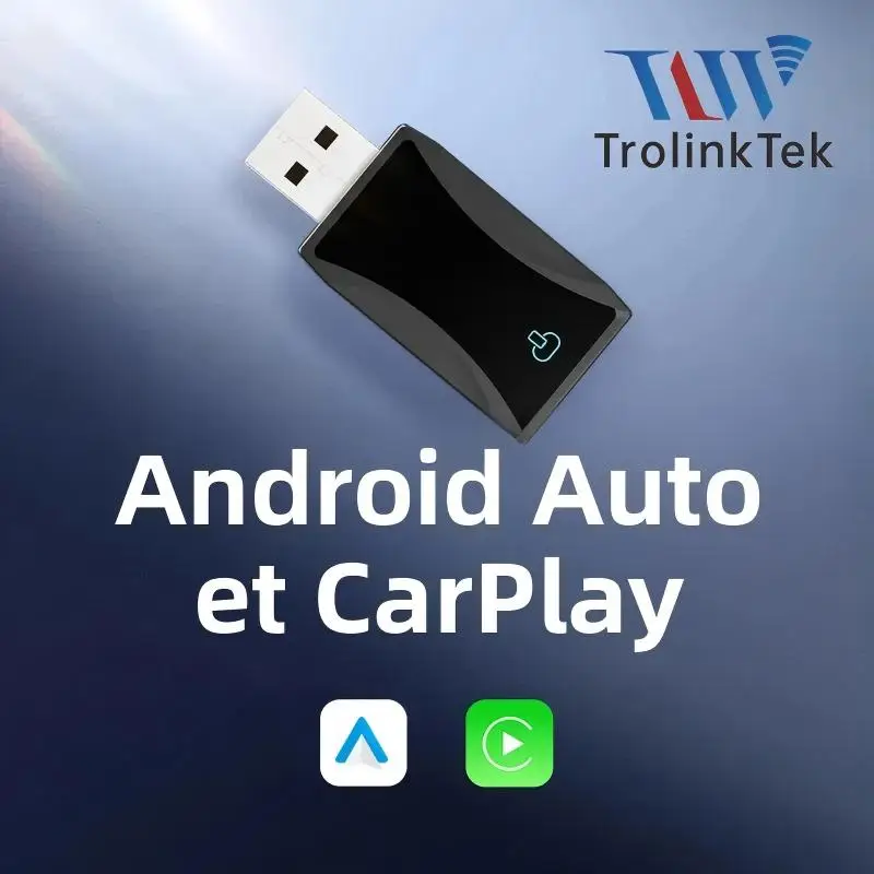 

TrolinkTek 2in1 Wireless CarPlay Dongle Wired to Wireless Android Auto Adapter AI Smart Box Car Intelligent Systems 5Ghz WiFi
