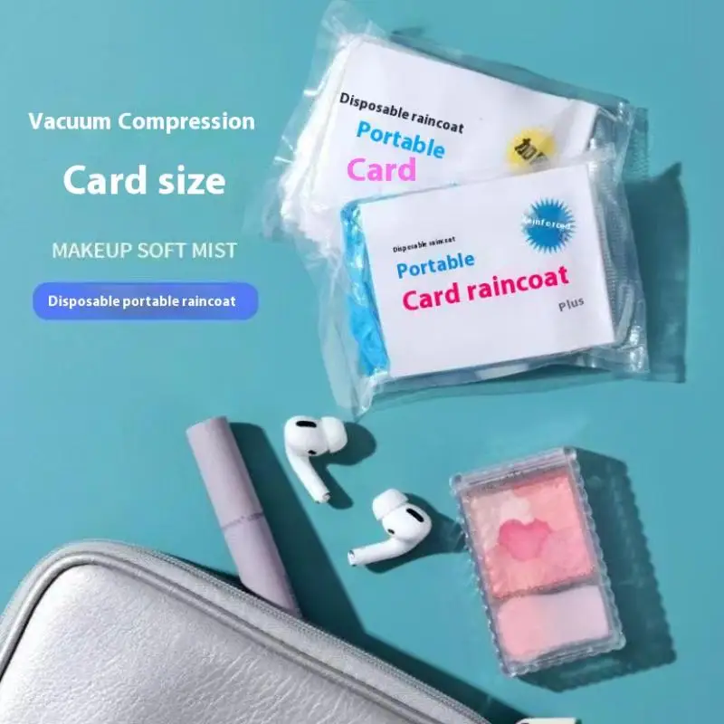 5Pcs/set Disposable Card Raincoats Portable Emergency Rainwears For Hiking Travel Camping Cycling Outdoor Gear Compact Durable