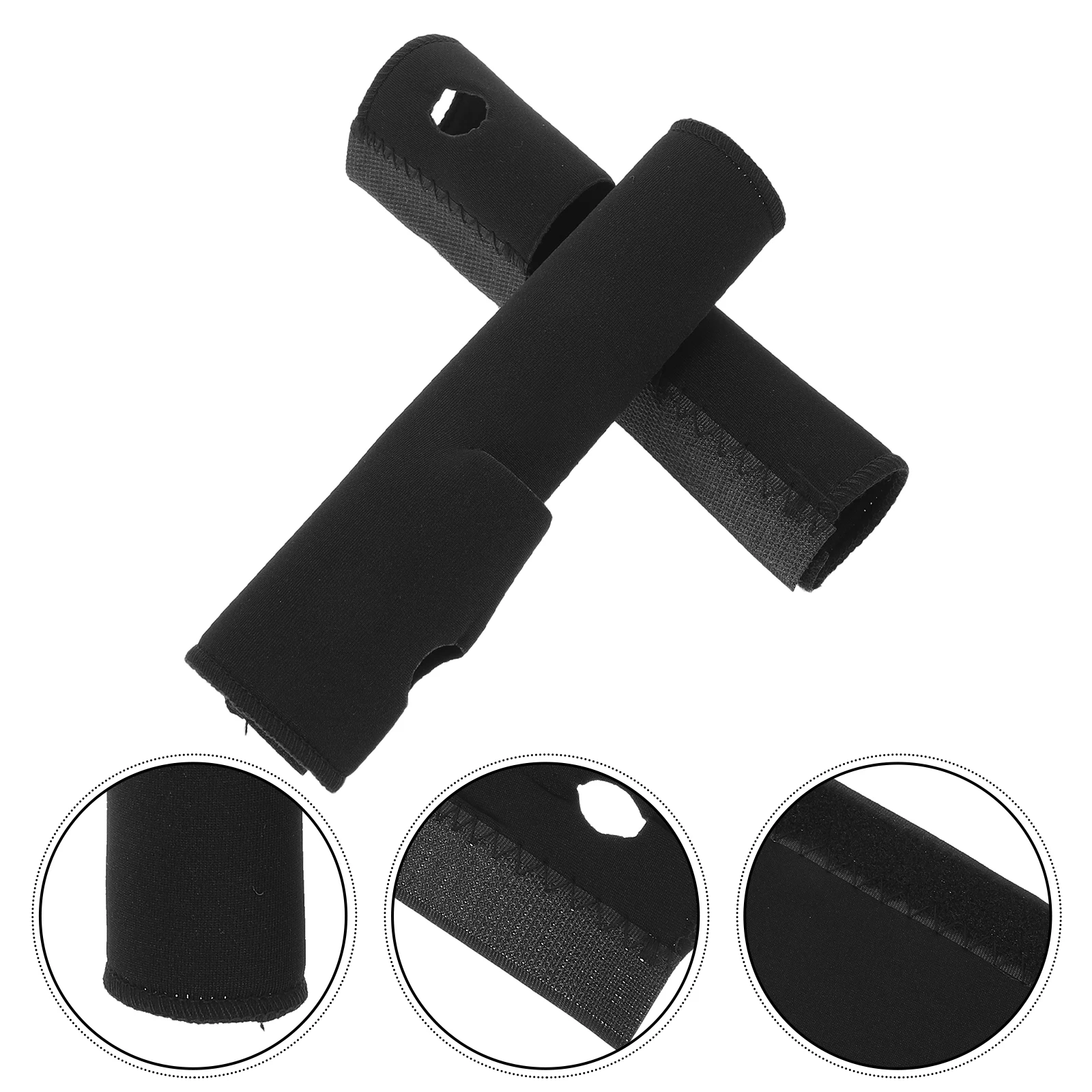 

2 Pcs Front Fork Protective Cover Bike Frame Protector Jewelry Sleeve Black Fabric