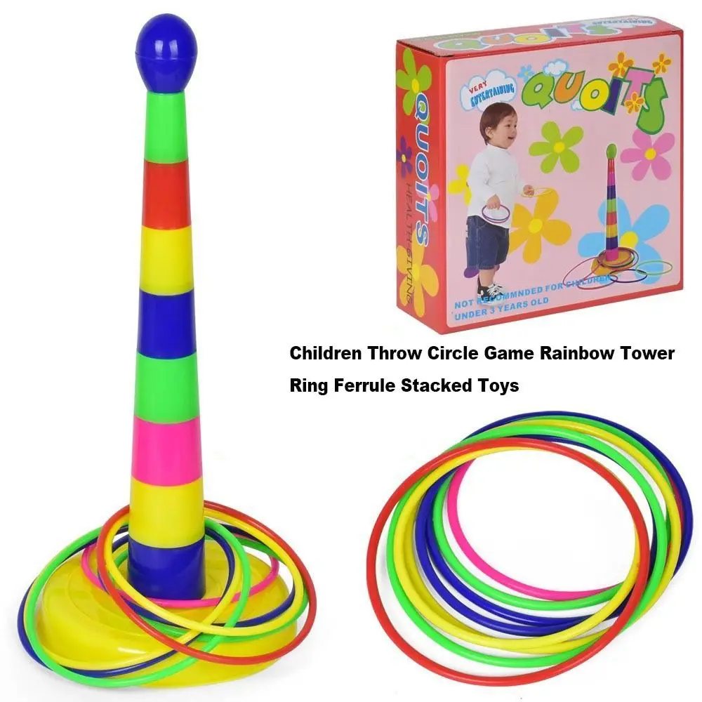Jeu de cercle de lancer en plastique pour enfants, 18.5x34.5cm, virole, jouets empilés, cadeau d'éducation précoce