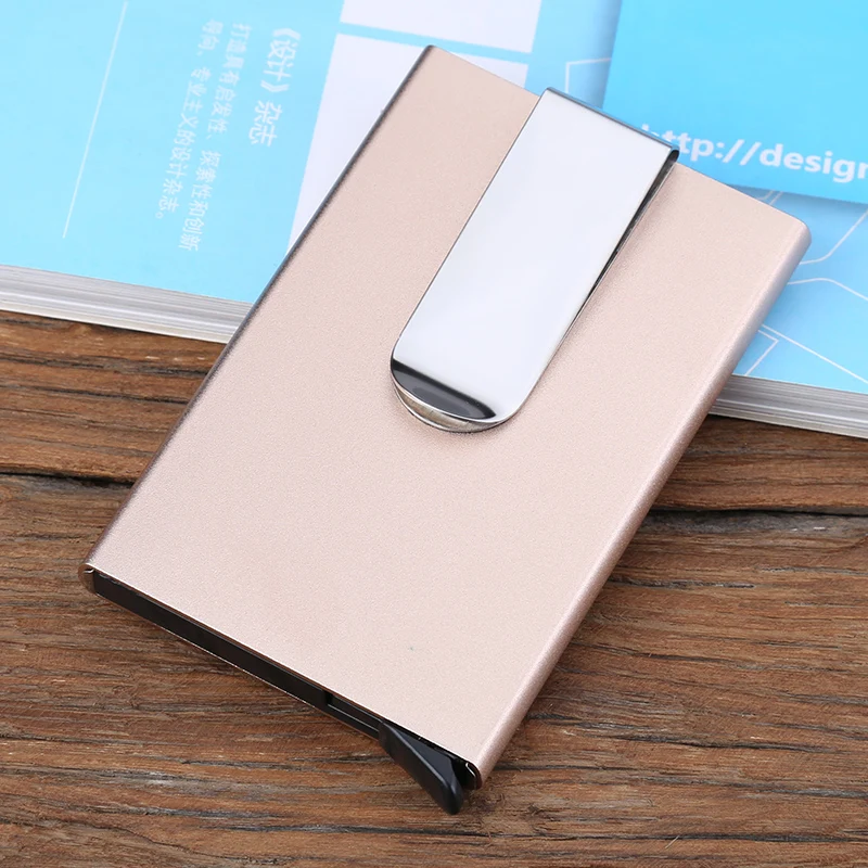 

Rfid Credit Card Holder Men Thin Slim Mini Minimalist Wallets Luxury Metal Bank ID Cardholer Case Wallet for Men Carteras Choice